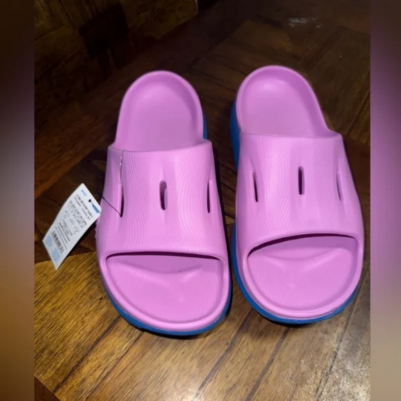 NWT Hoka U Ora Recivery Slide 3 Cyclamen / Coastal Sky Size W 11 / M 9 - Picture 3 of 8